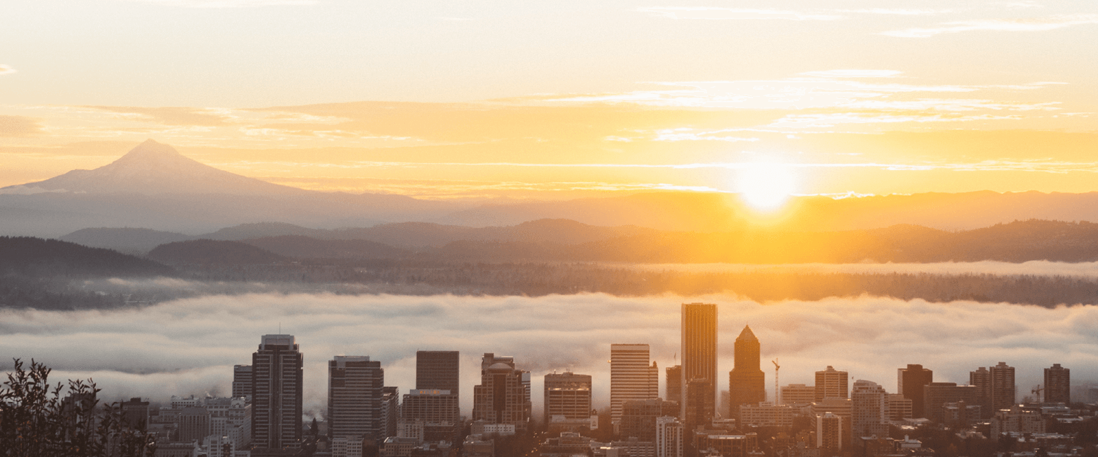 Portland skyline at sunrise